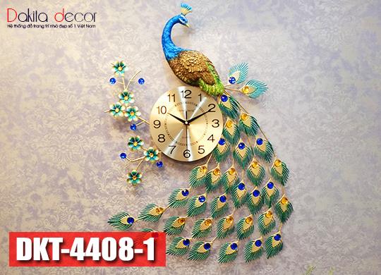 Đồng hồ treo tường trang trí chim công thả đuôi sang trọng DKT4408-1